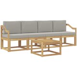 Set vanjskih sofa 5 kom. Bijela i svjetlosiva Poliester | shoptok.hr