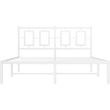  Metalni okvir za krevet s uzglavljem bijeli 140 x 200 cm | shoptok.hr