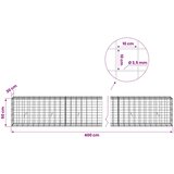  Gabion s žicom debljine 3,5 mm i mrežom 10x10 cm 400x30x50 cm | shoptok.hr