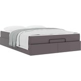  Posteljni okvir z vzmetnico Siva 140 x 200 cm Umetna koža | Shoptok.si