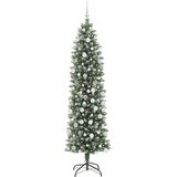 vidaXL Umetno vitko božično drevo med 300 LED Zelena in bela 210 cm | Shoptok.si