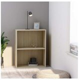 vidaXL Knjižna omara 2-nadstropna sonoma hrast 60x30x76,5cm iverna pl. | Shoptok.si