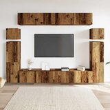  8-dijelni zidni set TV ormarić konstruirano drvo | shoptok.hr
