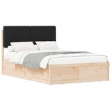  Posteljni okvir z oblazinjenim vzglavjem Črna 120 x 190 cm, (5000103649) | Shoptok.si