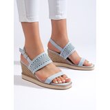 Shelvt Blue women's wedge sandals | shoptok.hr