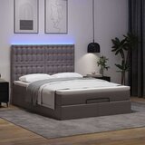  Otomanski krevet s madracima i LED sivi 140x190cm umjetna koža | shoptok.hr