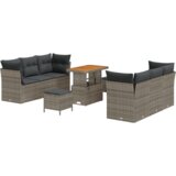 vidaXL 9-dijelni vrtni sofa set s jastučićima siva poli ratan akacija | shoptok.hr