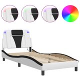  Okvir kreveta Viana s LED-om bez madraca bijelo-crni 90x190 cm | shoptok.hr