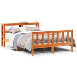  Okvir kreveta s uzglavljem voštano smeđi 120x190 cm od borovine | shoptok.hr