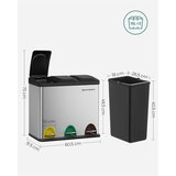 Songmics Koš za smeti 3x 15 L, srebrn | Shoptok.si