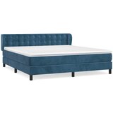 The Living Store Box spring postelja z vzmetnico temno modra 160x200 cm žamet - Box Spring Postelja, (21491878) | Shoptok.si
