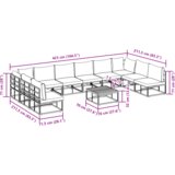 vidaXL Sjedeća garnitura za vrt 11 pcs Crna 70 x 70 x 32 cm Aluminij | shoptok.hr