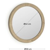 Kave Home Stensko ogledalo z lesenim okvirjem ø 50 cm Alum – | Shoptok.si