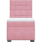 vidaXL Box spring postelja z vzmetnico roza 90x190 cm žamet | Shoptok.si