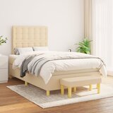 The Living Store Box spring postelja z vzmetnico krem 120x200 cm blago - Box Spring Postelja, (21514111) Cene
