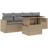 Maison Chic Seti vrtnega pohištva - Vrtna garnitura - Vrtni pohištvo set 5-delna z blazinami bež poli ratan, (21819330) | Shoptok.si