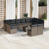  13-dijelni set vrtnih sofa od poliratana s jastucima sivi Siva | shoptok.hr