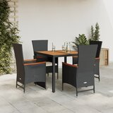  3-dijelni vrtni blagovaonski set s jastucima od poliratana crni Crna | shoptok.hr