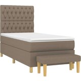  Krevet s oprugama i madracem smeđesivi 100 x 200 cm od tkanine | shoptok.hr