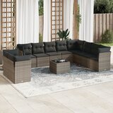  11-dijelni set vrtnih sofa od poliratana s jastucima sivi | shoptok.hr