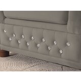 Ropez Siv žameten Chesterfield fotelj York Blik – | Shoptok.si