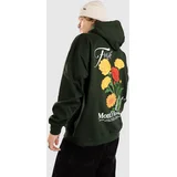 Floral Type Wrap Hoodie forest green