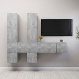 The Living Store Komplet TV omaric 7-delni betonsko siva iverna plošča - Komplet TV Omaric, (21374326) | Shoptok.si