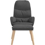  Stol za sproščanje s stolčkom temno sivo blago, (20812309) | Shoptok.si