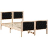vidaXL Okvir za krevet Crna 135 x 190 cm Čvrsto borovo drvo | shoptok.hr