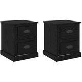  Noćni ormar s ladicama 2 pcs Crni hrast 39 x 39 x 47.5 cm | Eponuda.com