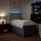 vidaXL Box spring postelja z vzmetnico svetlo siva 90x200 cm blago | Shoptok.si