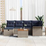  Vrtna sedežna garnitura z blazino 7 pcs Siva poli ratan, (5000154698) | Shoptok.si