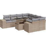 vidaXL 9-dijelni set vrtnih sofa s jastucima bež od poliratana | shoptok.hr