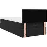 vidaXL Otomanski posteljni okvir z vzmetnico črn 90x200 cm žamet | Shoptok.si