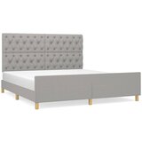 vidaXL Posteljni okvir z vzglavjem svetlo siv 160x200 cm blago, (20795059) Cene