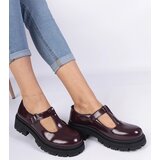 D/CEO marka niezdefiniowana Burgundy platform shoes made of eco-leather Nella | Shoptok.si