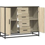 vidaXL Komoda sonoma hrast 92x35x76 cm inženirski les | Shoptok.si