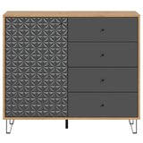 Livetastic Visoka Komoda Prisma, Barva Hrasta, Antracit | Shoptok.si