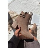Boto Insulated Women's Ankle Boots with Gold Details on Heel Beige Dorisse | shoptok.hr