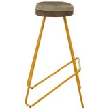 Premier Housewares Barsko stol iz masivnega bresta v zlati barvi/v naravni barvi (višina sedeža 78 cm) District – | Shoptok.si