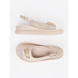 GOODIN Flat sandals with taupe decoration | Shoptok.si