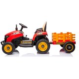 Traktor na akumulator s prikolico BBH-030 - rdeč | Shoptok.si
