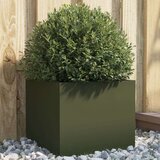 vidaXL Cvetlično korito olivno zeleno 32x30x29 cm hladno valjano jeklo | Shoptok.si