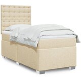  Krevet s oprugama i madracem krem 90 x 200 cm od tkanine | shoptok.hr
