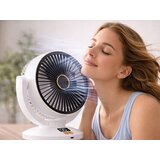  Brezžični LCD aku. ventilator samodejno nihanje USB 22cm bel | Shoptok.si