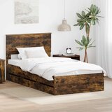  Krevetna konstrukcija s ladicama Dimljeni hrast 100 x 200 cm Smeđa 210 x 102 x 90 cm | Shoptok.si