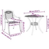  7-delni vrtni jedilni set iz bronastega lito aluminija, (22015521) | Shoptok.si