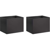 Vrtna saksija 2 kom. Crna 40 x 30 x 30 cm Čelična vrata | shoptok.hr
