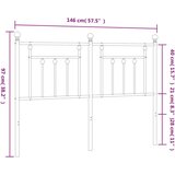  Kovinsko posteljno vzglavje črno 140 cm | Shoptok.si