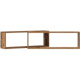 Police na zidu s policom Zidne 2 pcs Staro drvo 80 x 15 x 26 cm | shoptok.hr